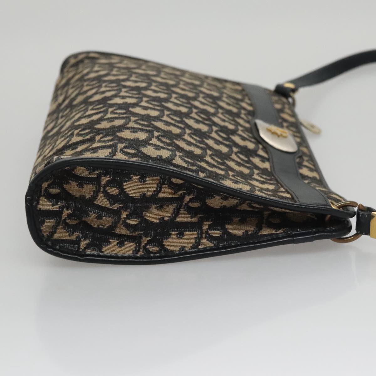 Christian Dior Trotter Canvas Shoulder Bag Navy Auth 105089