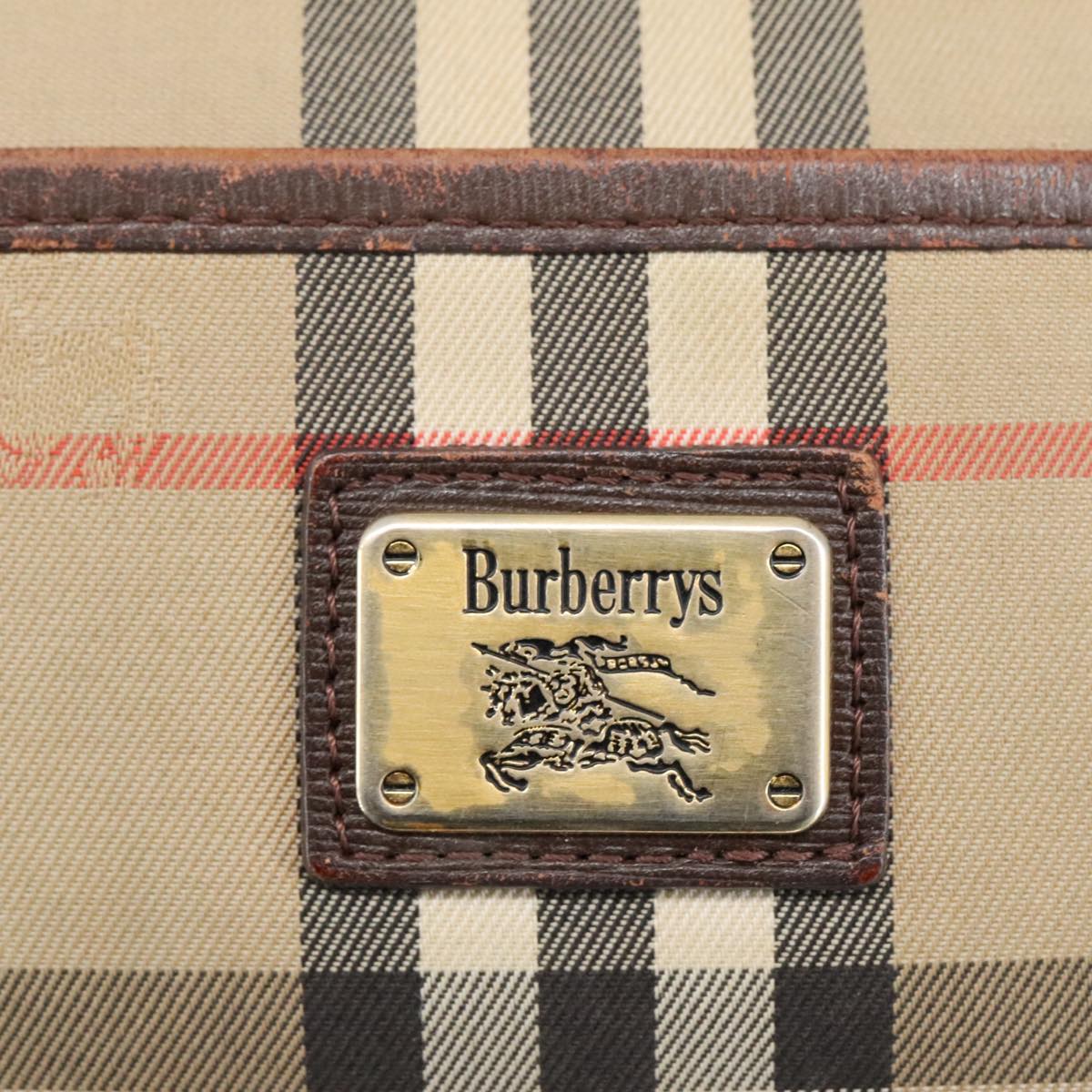 Burberrys Nova Check Shoulder Bag Canvas Beige Auth 105104