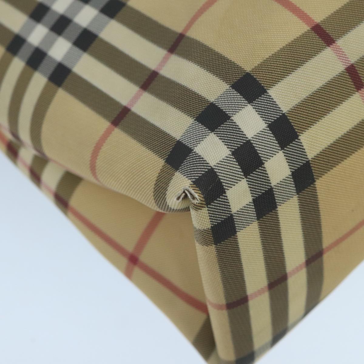 BURBERRY Nova Check Hand Bag PVC Beige Auth 105133