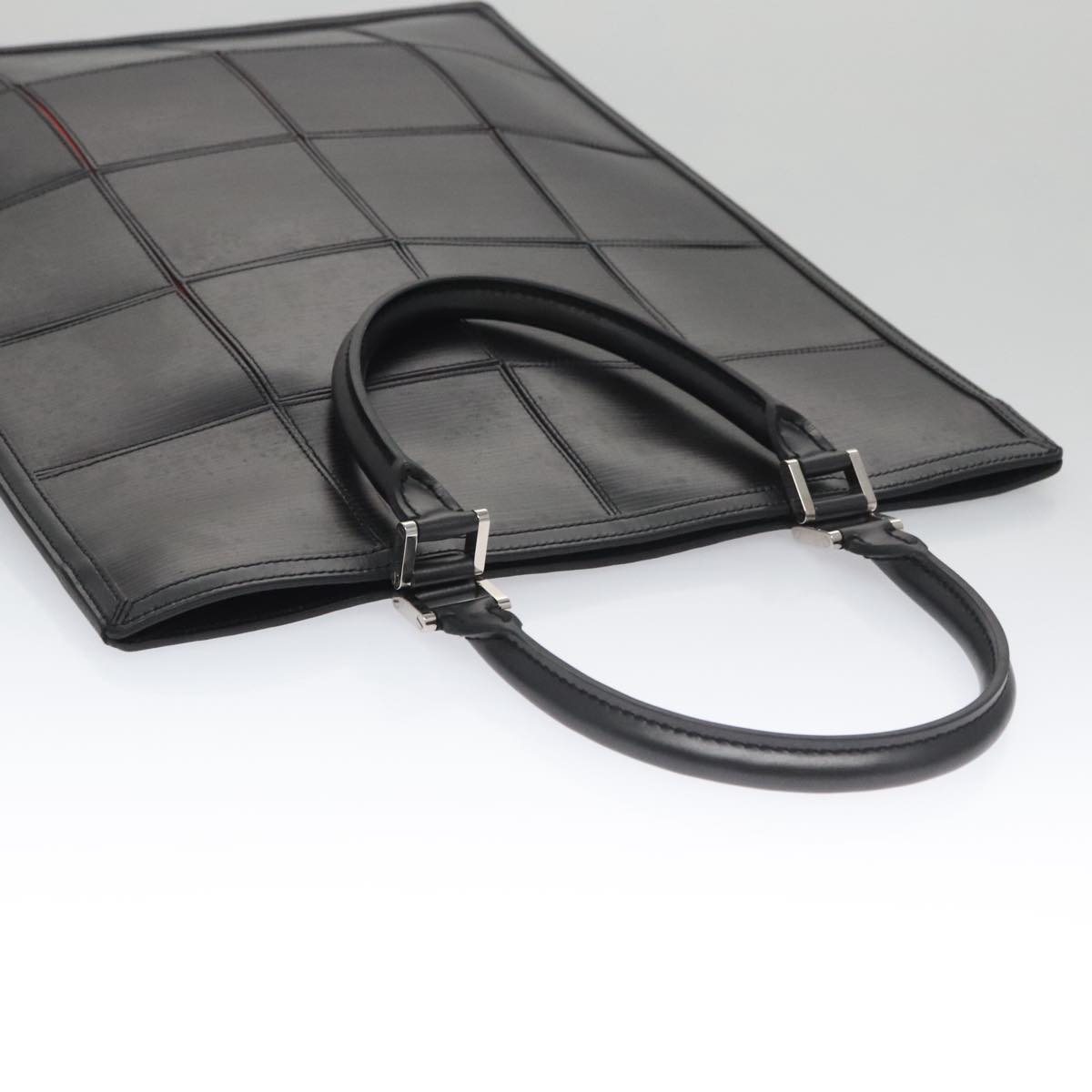 LOUIS VUITTON Epi Stretch Silver Fizz Hand Bag Black M54622 LV Auth 105153A