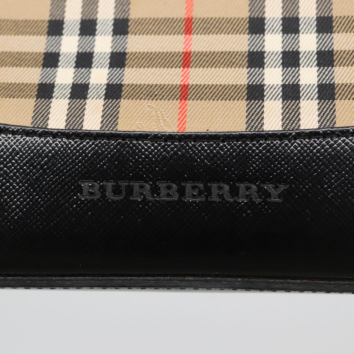 BURBERRY Nova Check Shoulder Bag Canvas Gold Beige Auth 105210