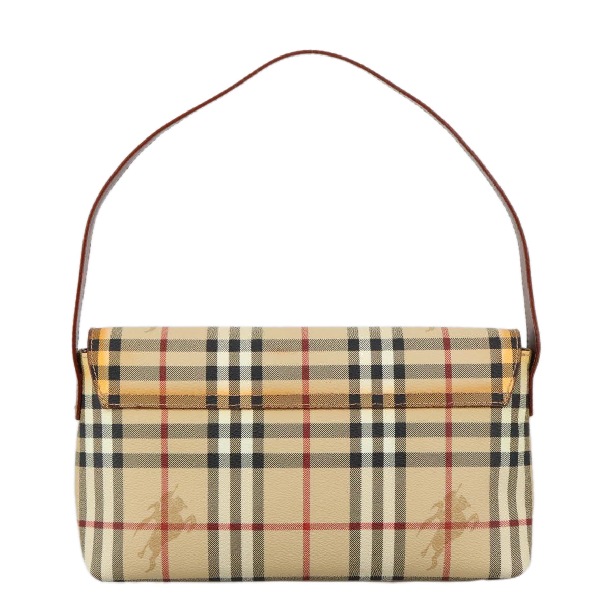 BURBERRY Nova Check Shoulder Bag PVC Beige Auth 105255