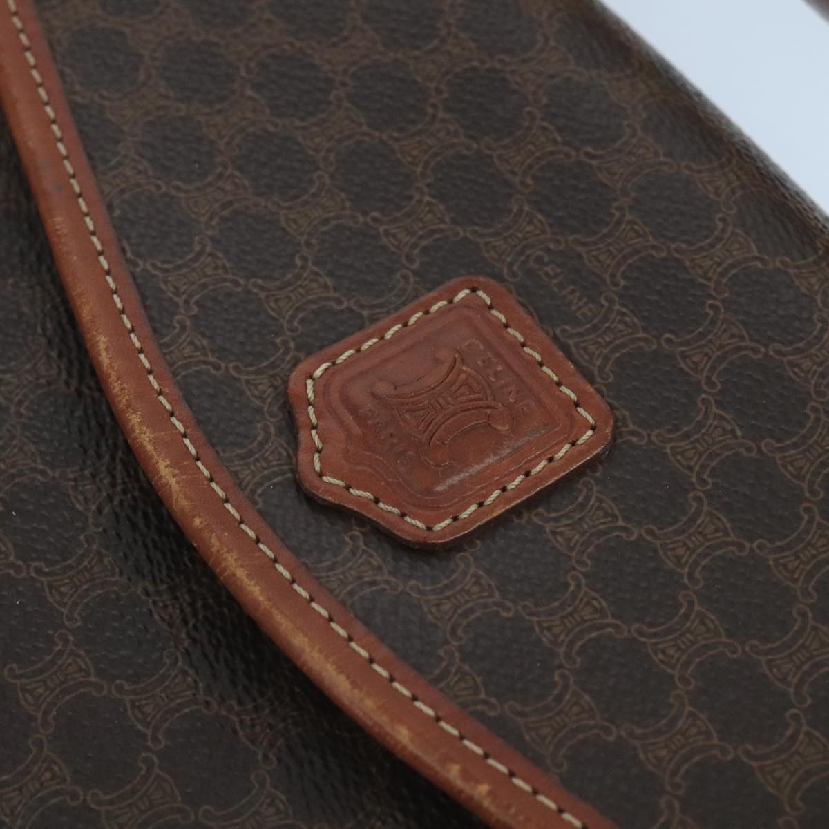 CELINE Macadam Canvas Hand Bag PVC Leather 2way Brown Gold Auth 105267