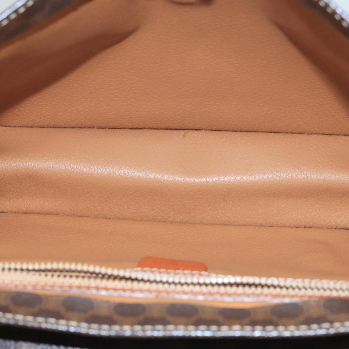 CELINE Macadam Canvas Hand Bag PVC Leather 2way Brown Gold Auth 105267