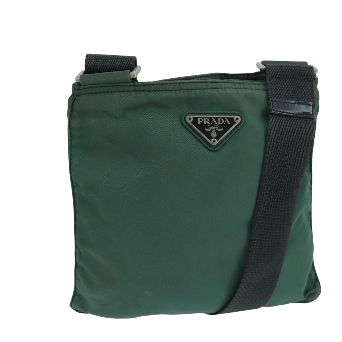 PRADA Shoulder Bag Nylon Green Auth 105278