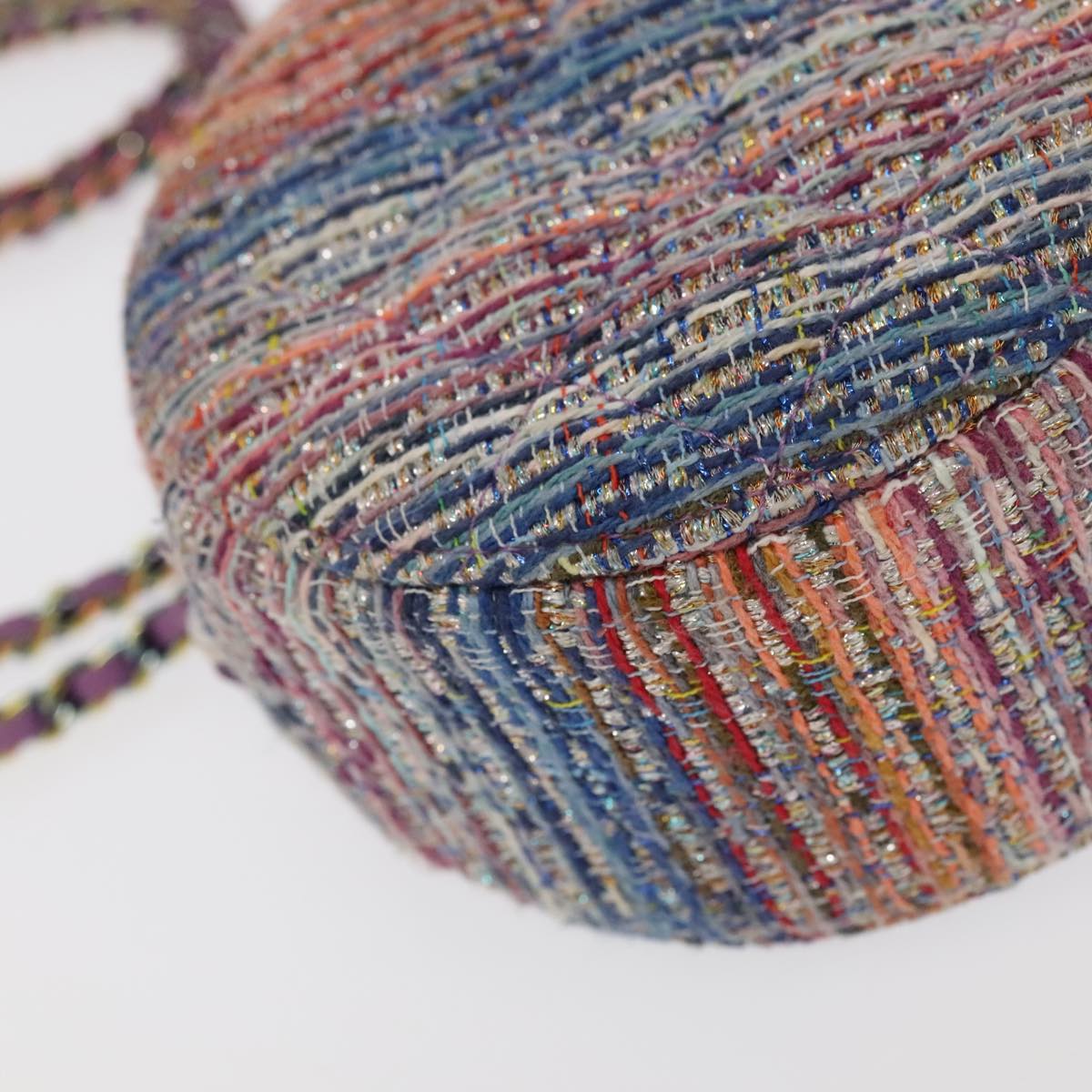 CHANEL Chain Shoulder Bag Tweed Rainbow CC Auth 105332SV