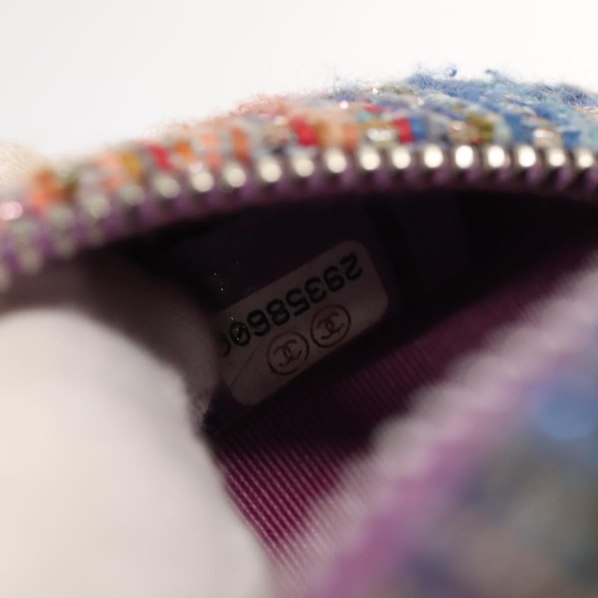 CHANEL Chain Shoulder Bag Tweed Rainbow CC Auth 105332SV