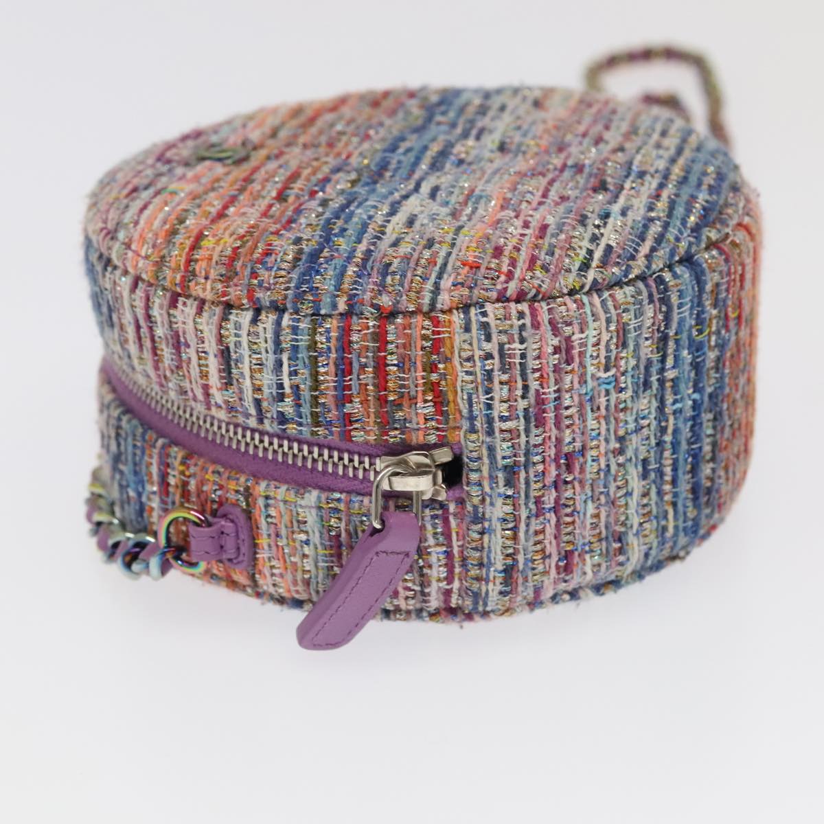 CHANEL Chain Shoulder Bag Tweed Rainbow CC Auth 105332SV