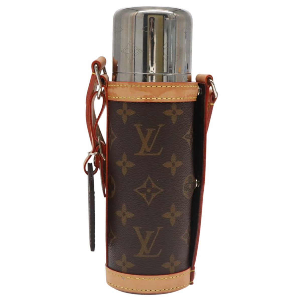LOUIS VUITTON Monogram Flask Holder Water Bottle GI0518 LV Auth 105346