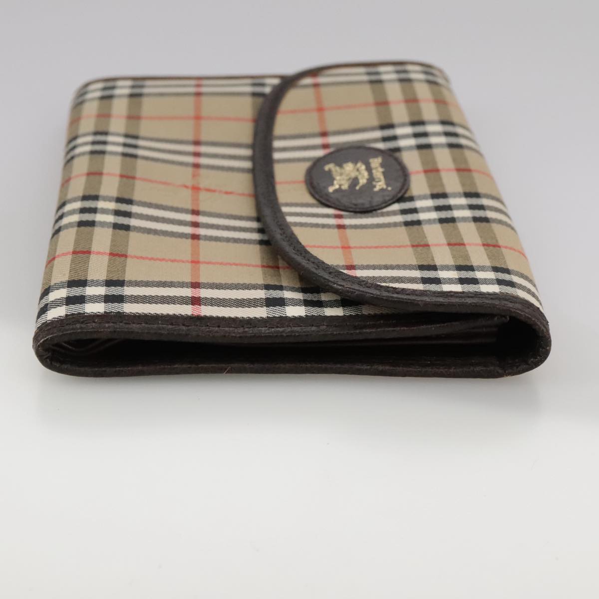 Burberrys Nova Check Pouch Canvas Beige Auth 105374