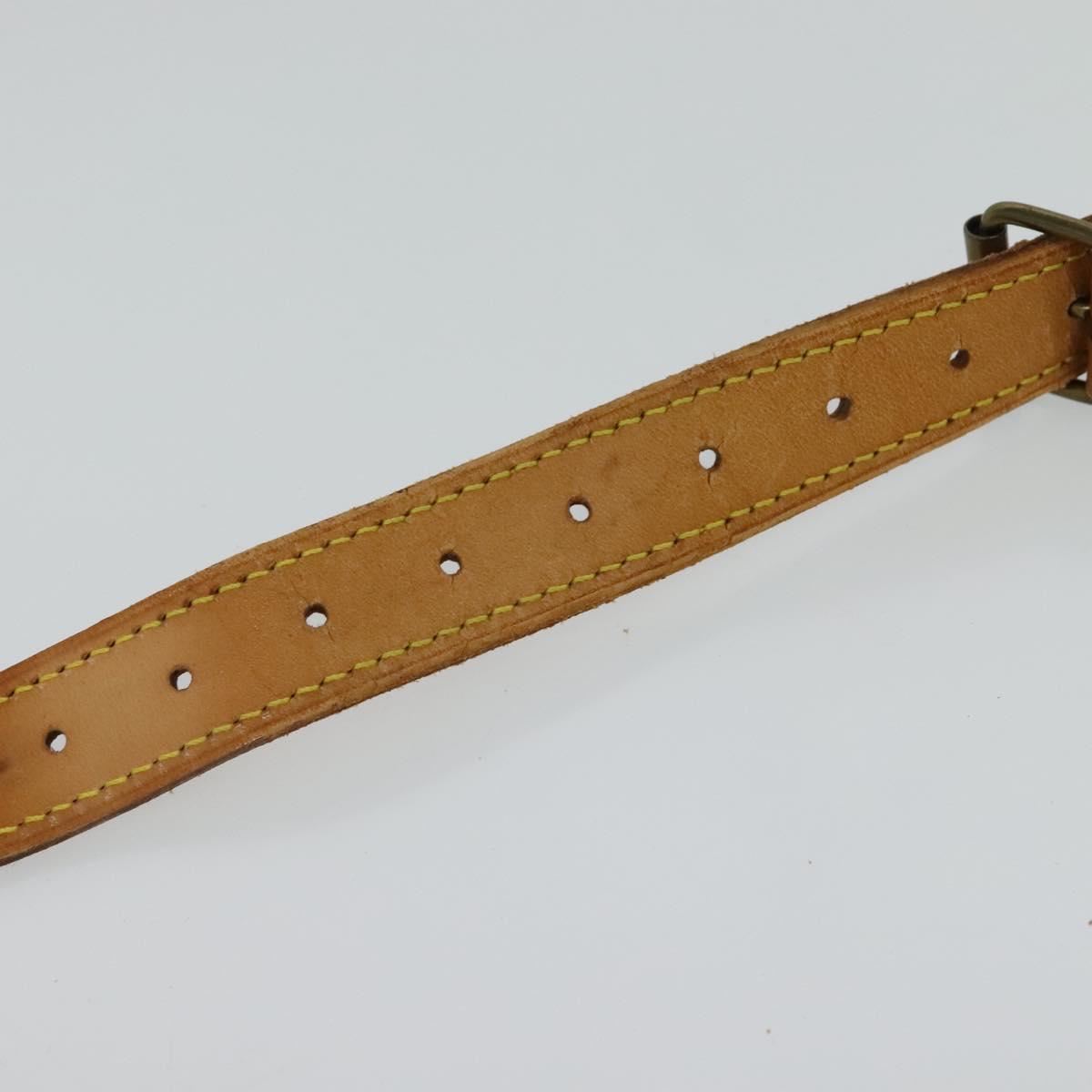 LOUIS VUITTON Adjustable Shoulder Strap Leather 32.7""-39.8"" Beige Auth 105378