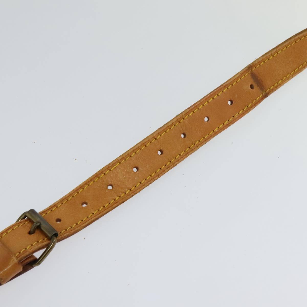 LOUIS VUITTON Adjustable Shoulder Strap Leather 32.7""-39.8"" Beige Auth 105378
