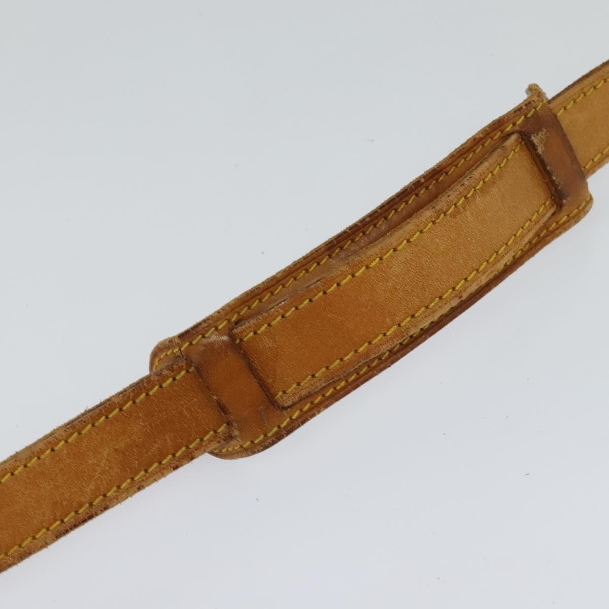 LOUIS VUITTON Adjustable Shoulder Strap Leather 32.7""-39.8"" Beige Auth 105378