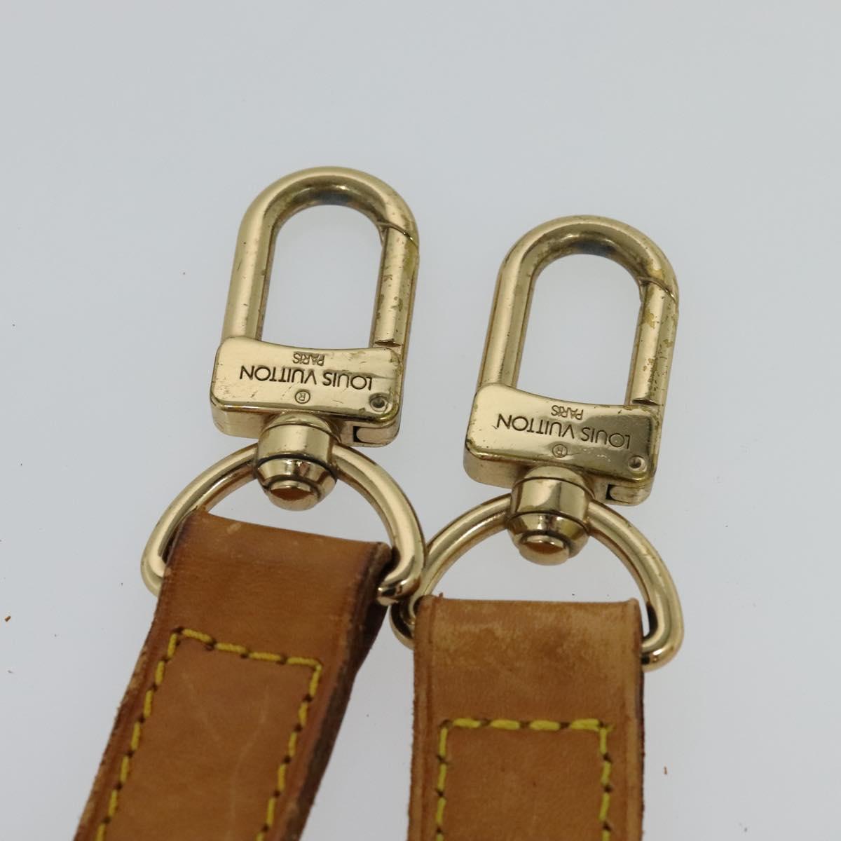 LOUIS VUITTON Adjustable Shoulder Strap Leather 32.7""-39.8"" Beige Auth 105378