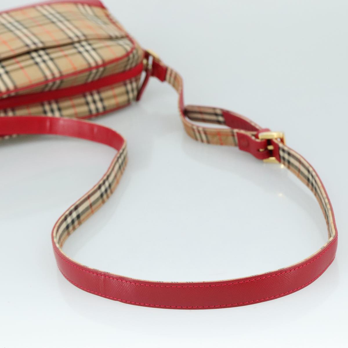 BURBERRY Nova Check Shoulder Bag Beige Auth 105383