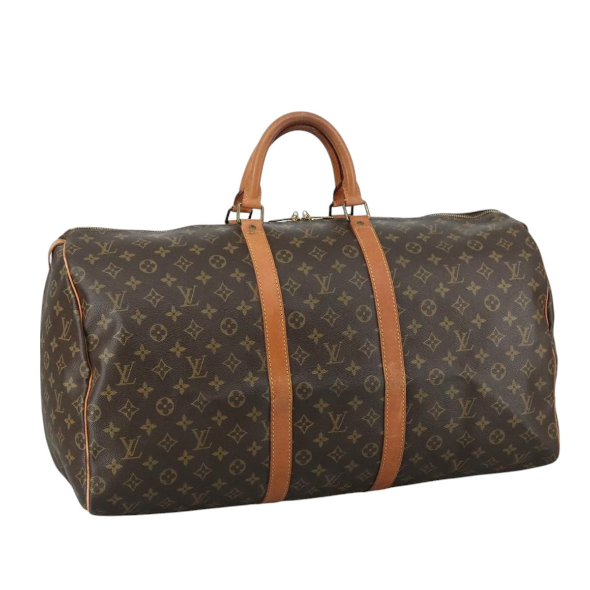 LOUIS VUITTON Monogram Keepall 55 Boston Bag M41424 LV Auth 105412