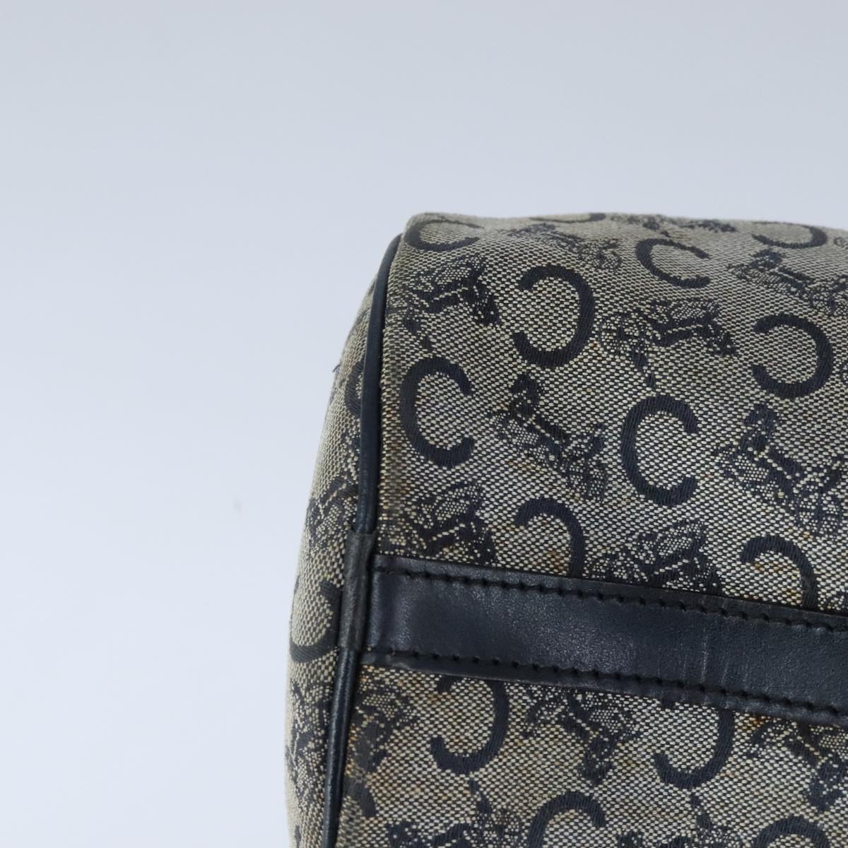 CELINE C Macadam Canvas Hand Bag Navy Auth 105423