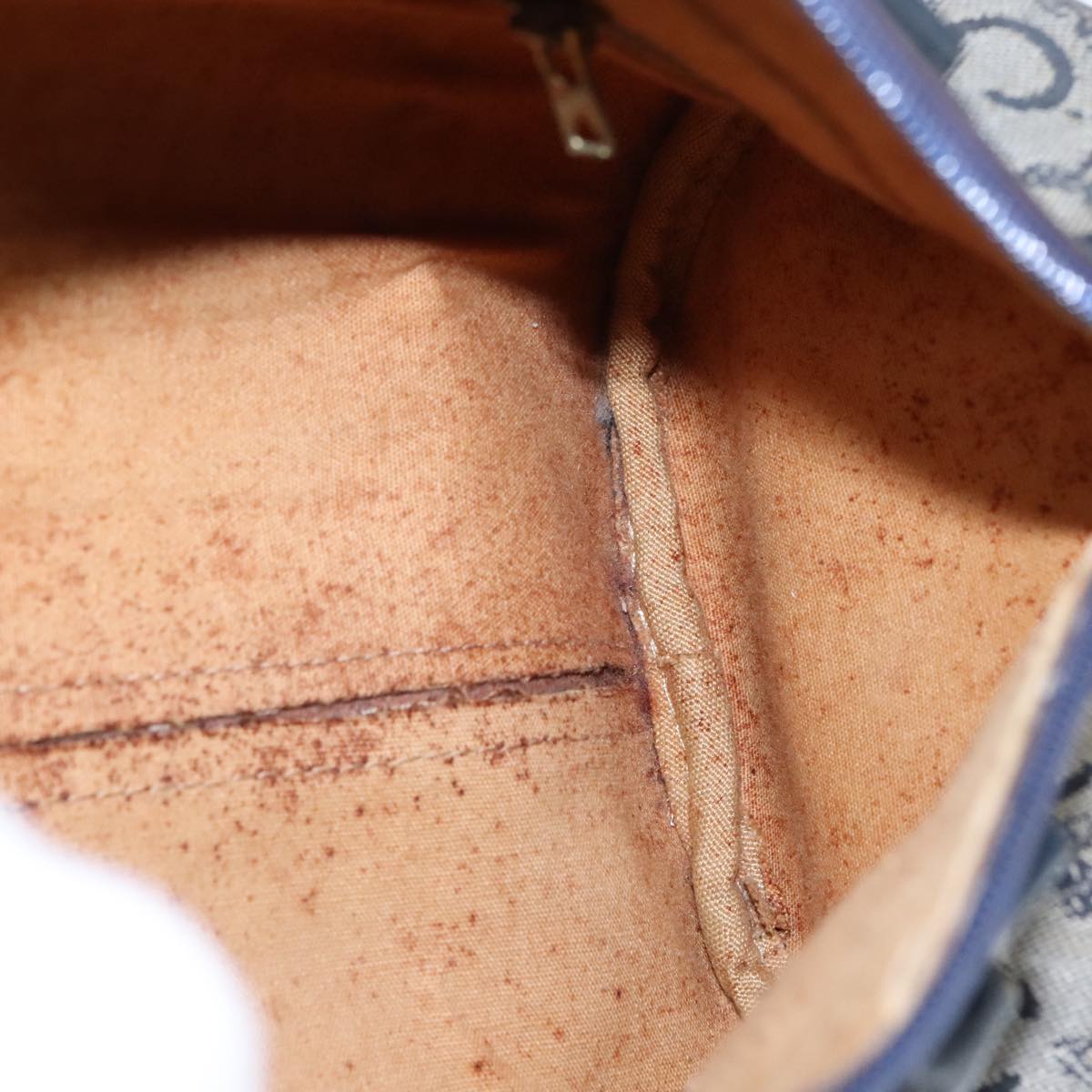 CELINE C Macadam Canvas Hand Bag Navy Auth 105423