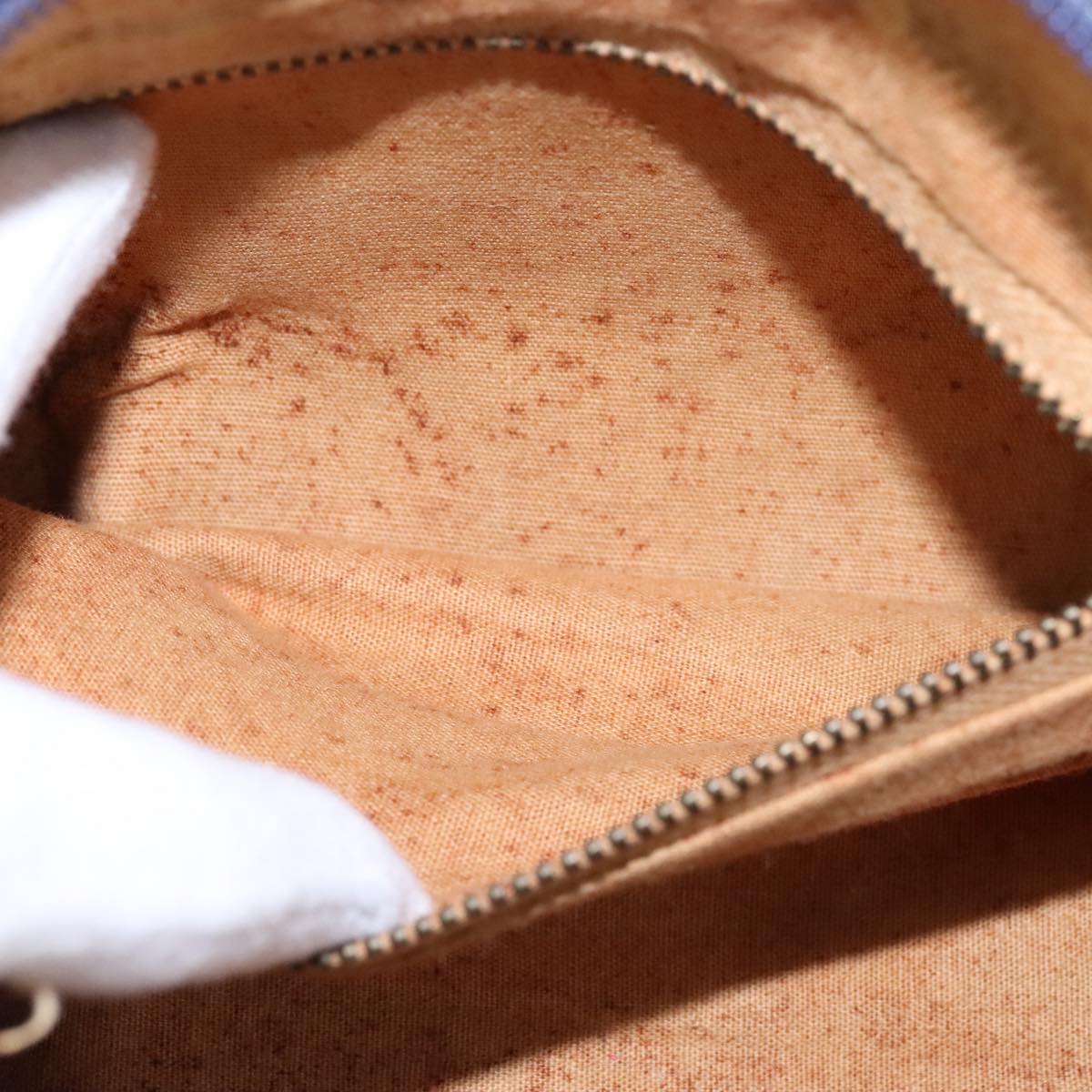 CELINE C Macadam Canvas Hand Bag Navy Auth 105423