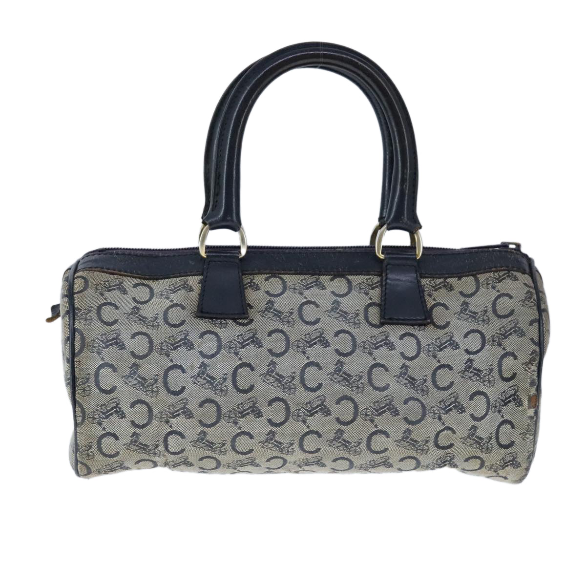 CELINE C Macadam Canvas Hand Bag Navy Auth 105423