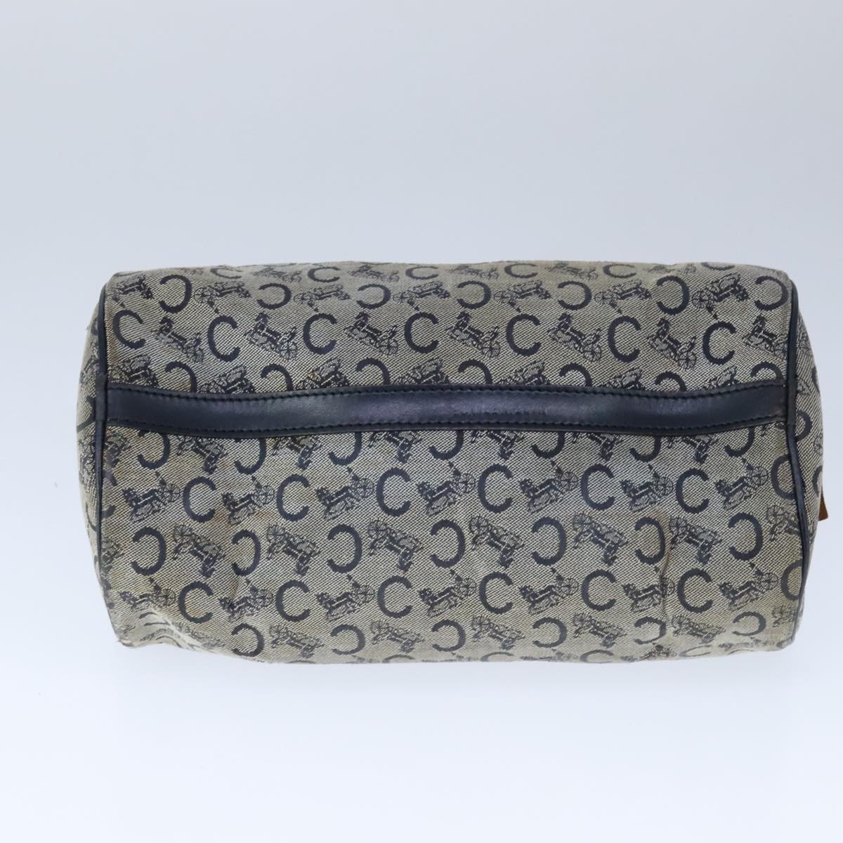 CELINE C Macadam Canvas Hand Bag Navy Auth 105423