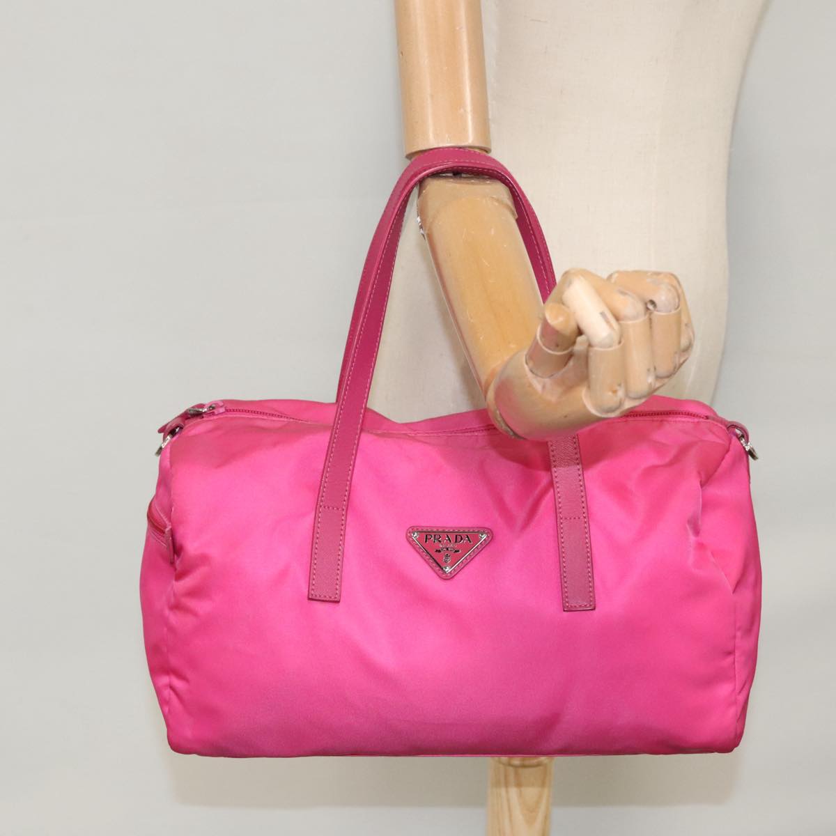 PRADA Hand Bag Nylon 2way Pink Auth 105452V