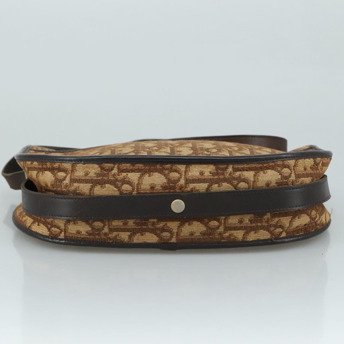 Christian Dior Trotter Canvas Shoulder Bag Brown Auth 105487