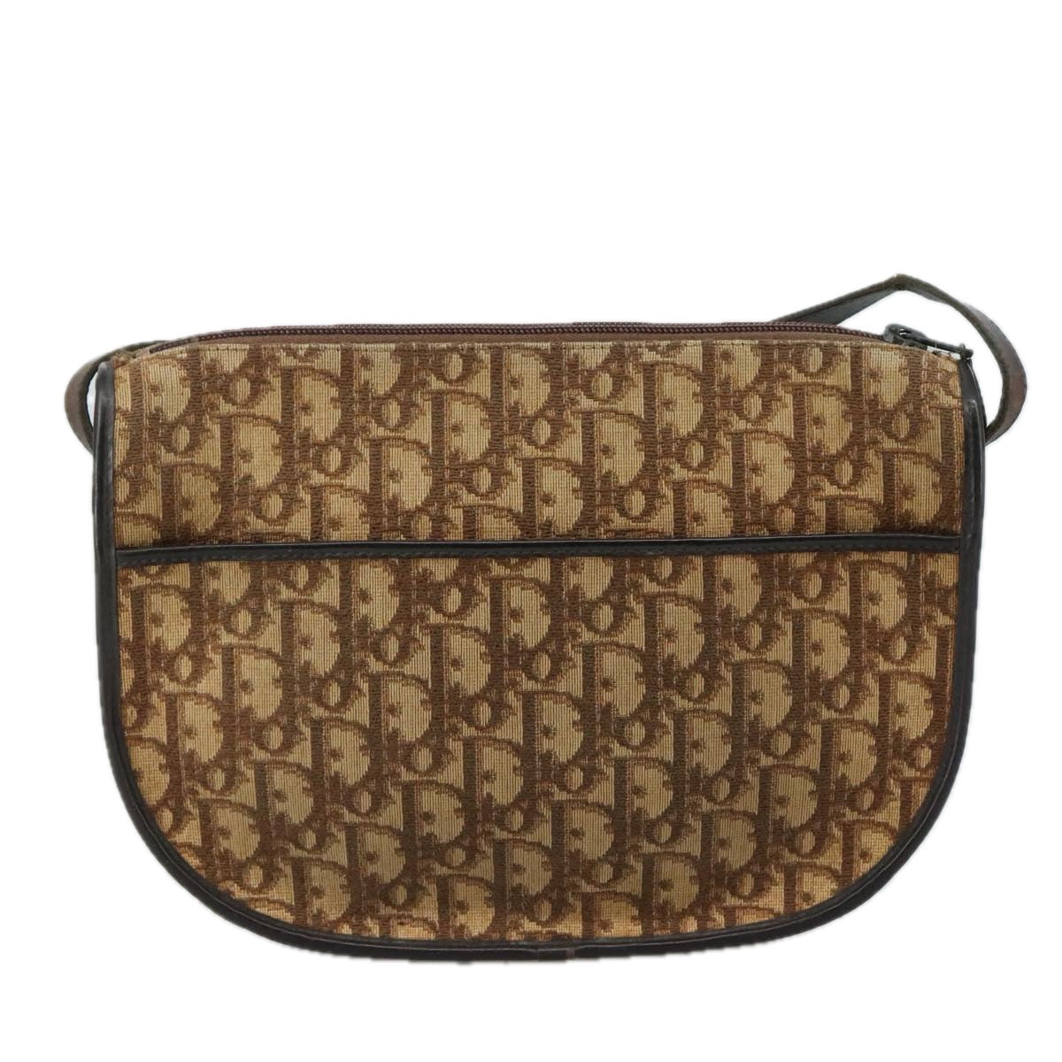 Christian Dior Trotter Canvas Shoulder Bag Brown Auth 105487