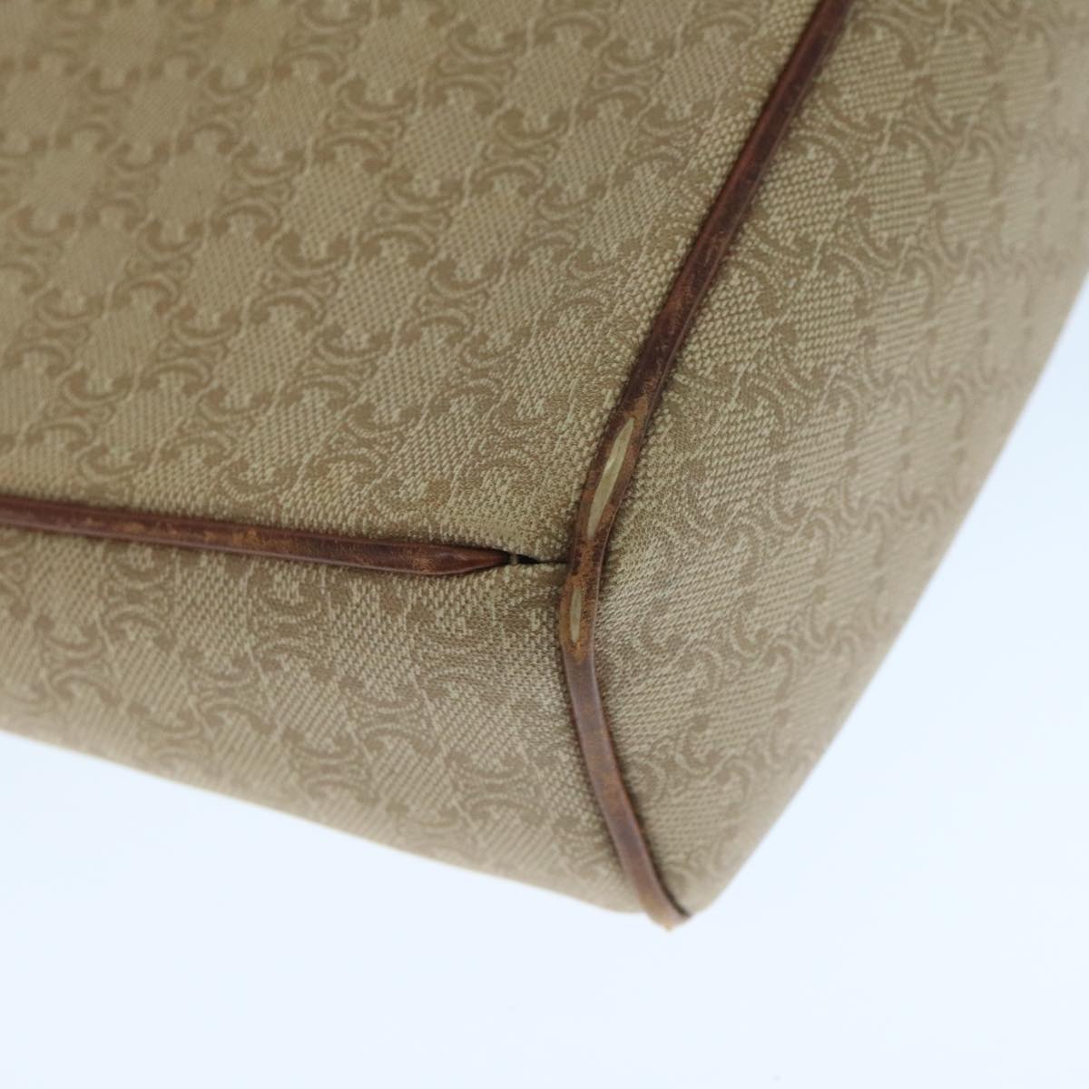 CELINE Macadam Canvas Shoulder Bag Beige Auth 105489