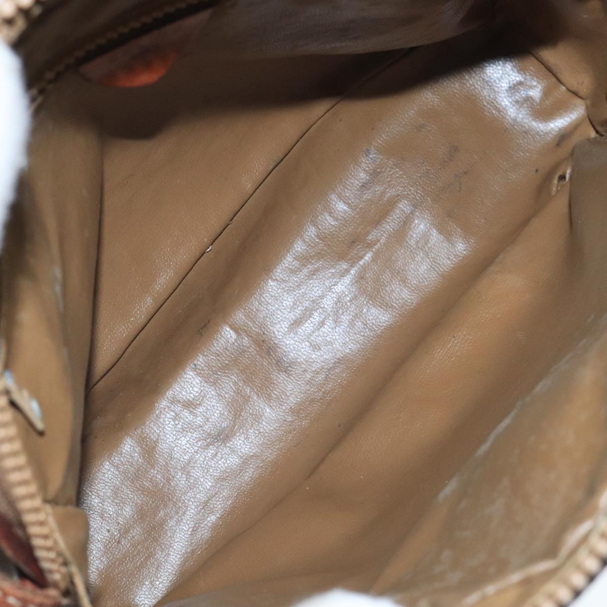 CELINE Macadam Canvas Shoulder Bag Beige Auth 105489