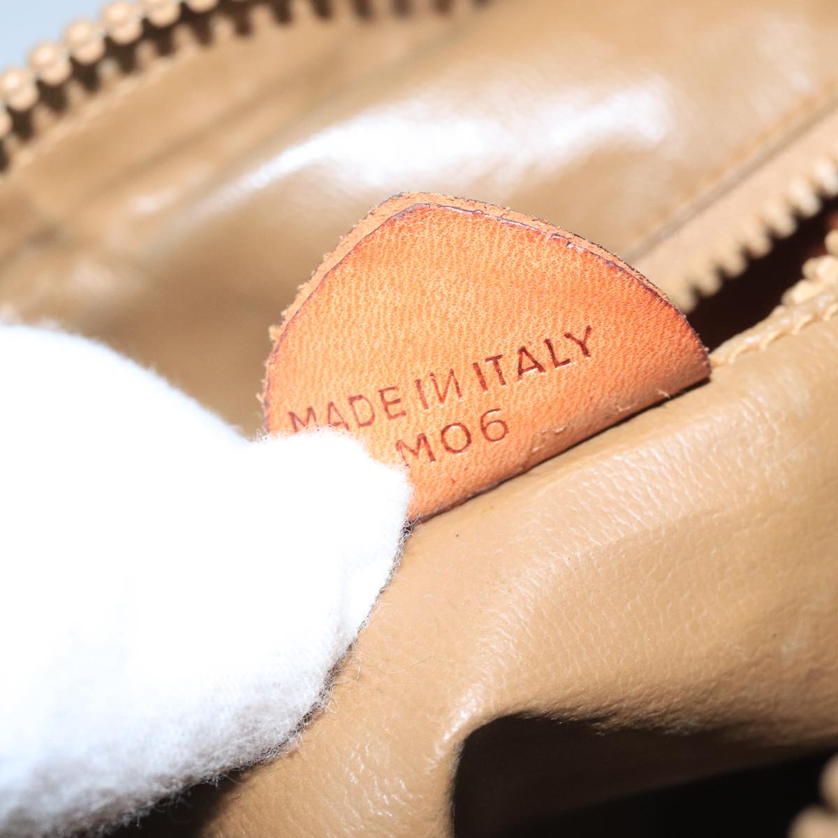 CELINE Macadam Canvas Shoulder Bag Beige Auth 105489