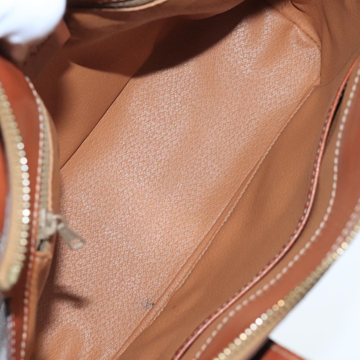 CELINE Macadam Canvas Hand Bag PVC Leather Brown Gold Auth 105491