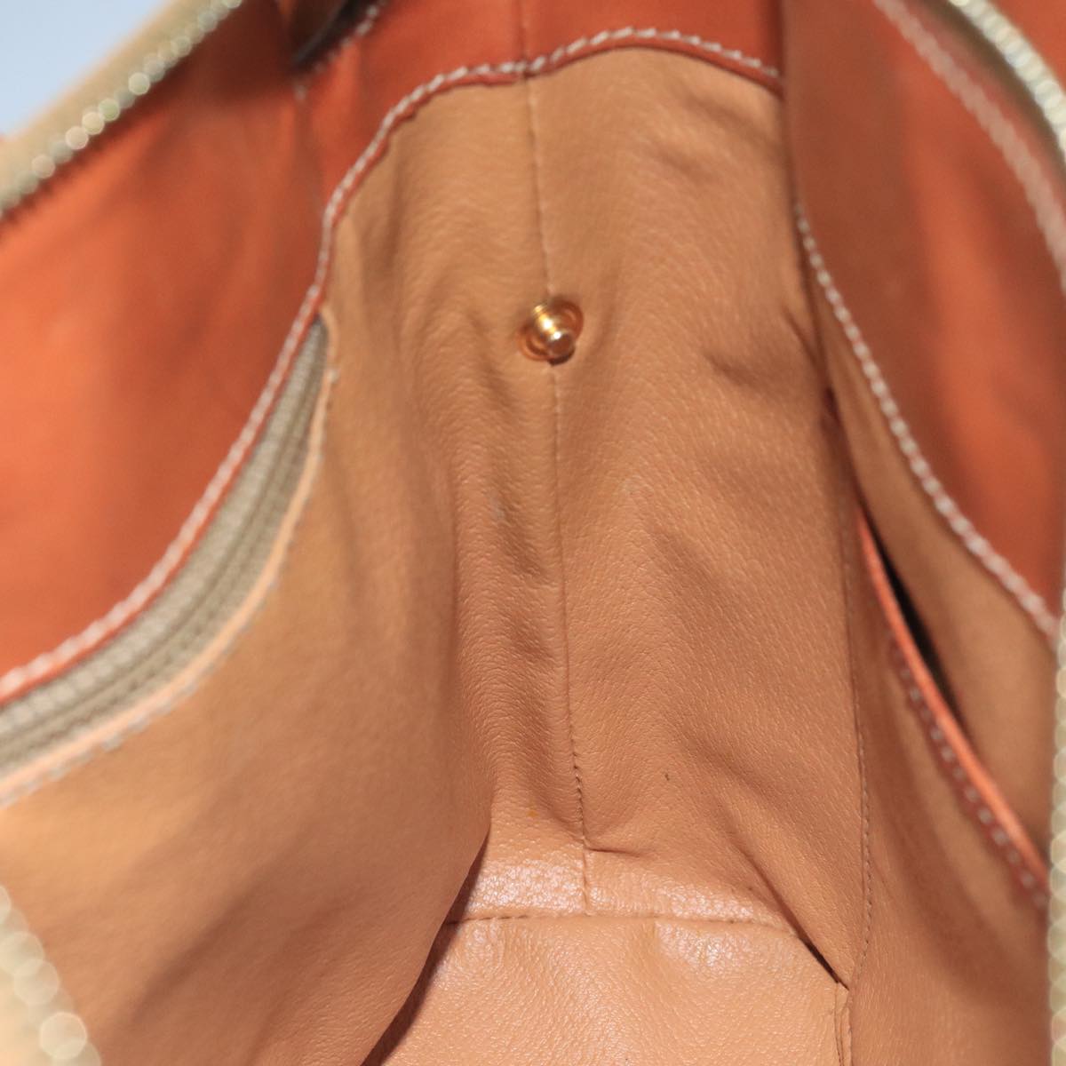 CELINE Macadam Canvas Hand Bag PVC Leather Brown Gold Auth 105491