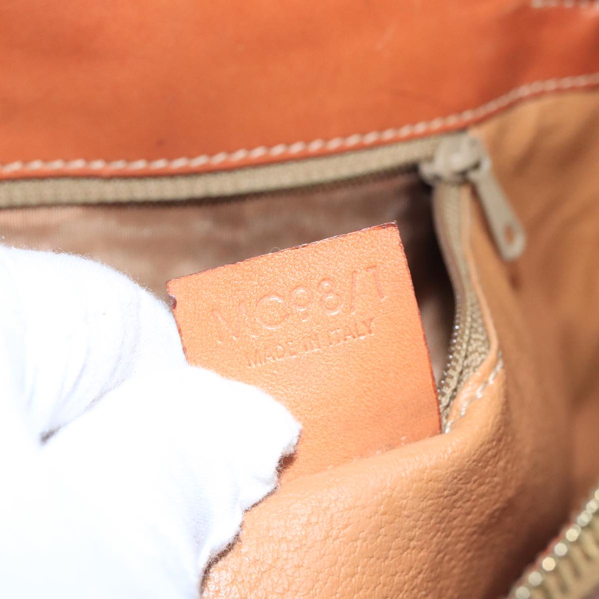 CELINE Macadam Canvas Hand Bag PVC Leather Brown Gold Auth 105491