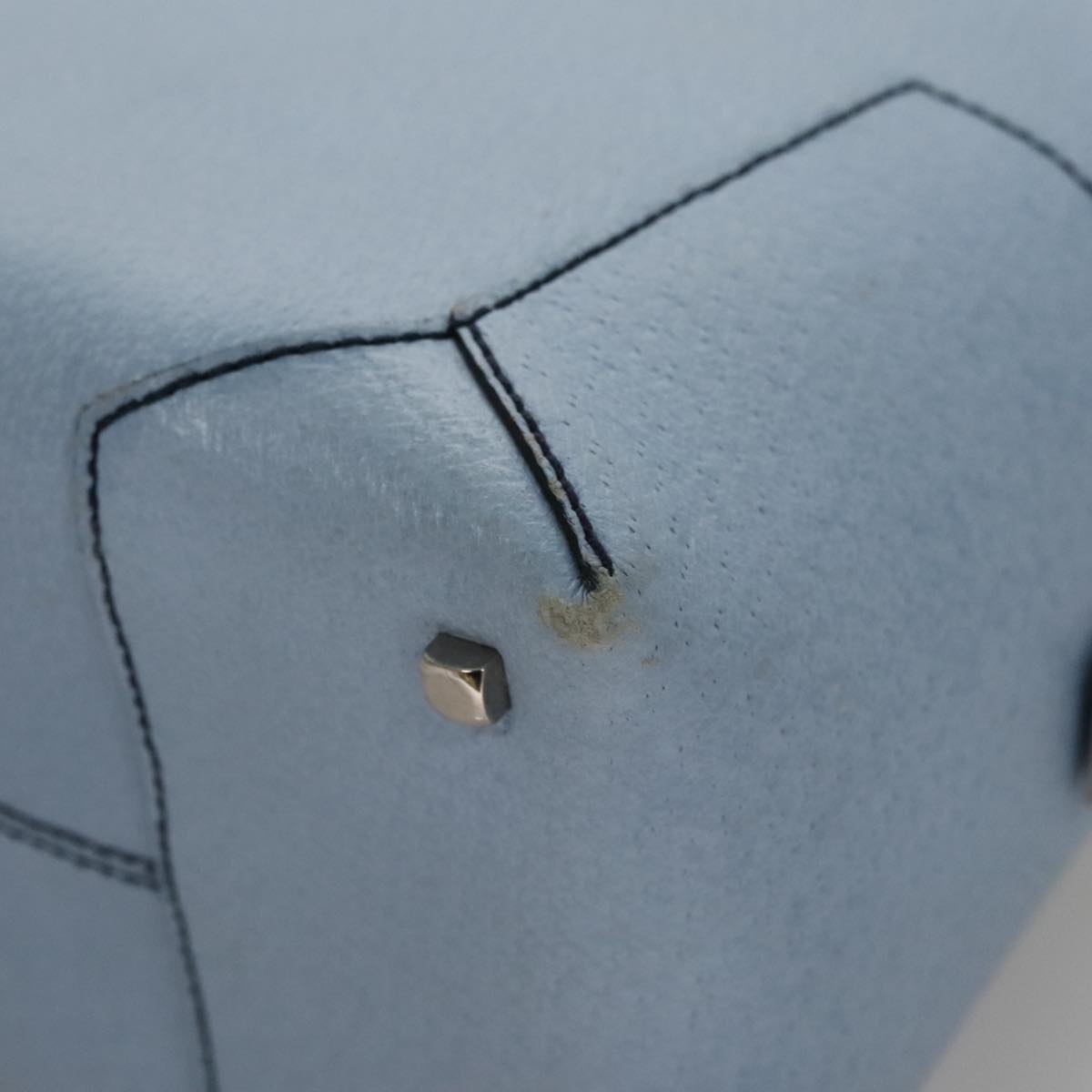 Salvatore Ferragamo Hand Bag Leather Light Blue Auth 105502