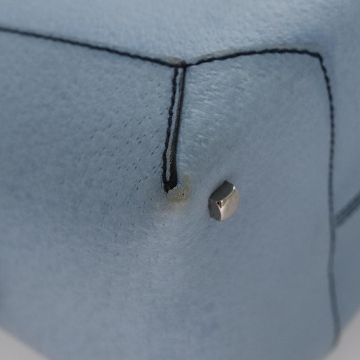 Salvatore Ferragamo Hand Bag Leather Light Blue Auth 105502