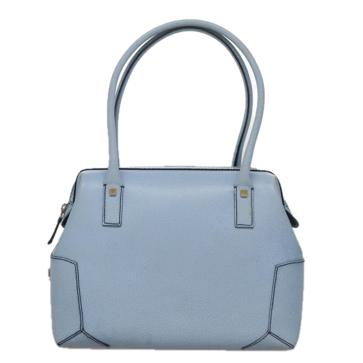 Salvatore Ferragamo Hand Bag Leather Light Blue Auth 105502