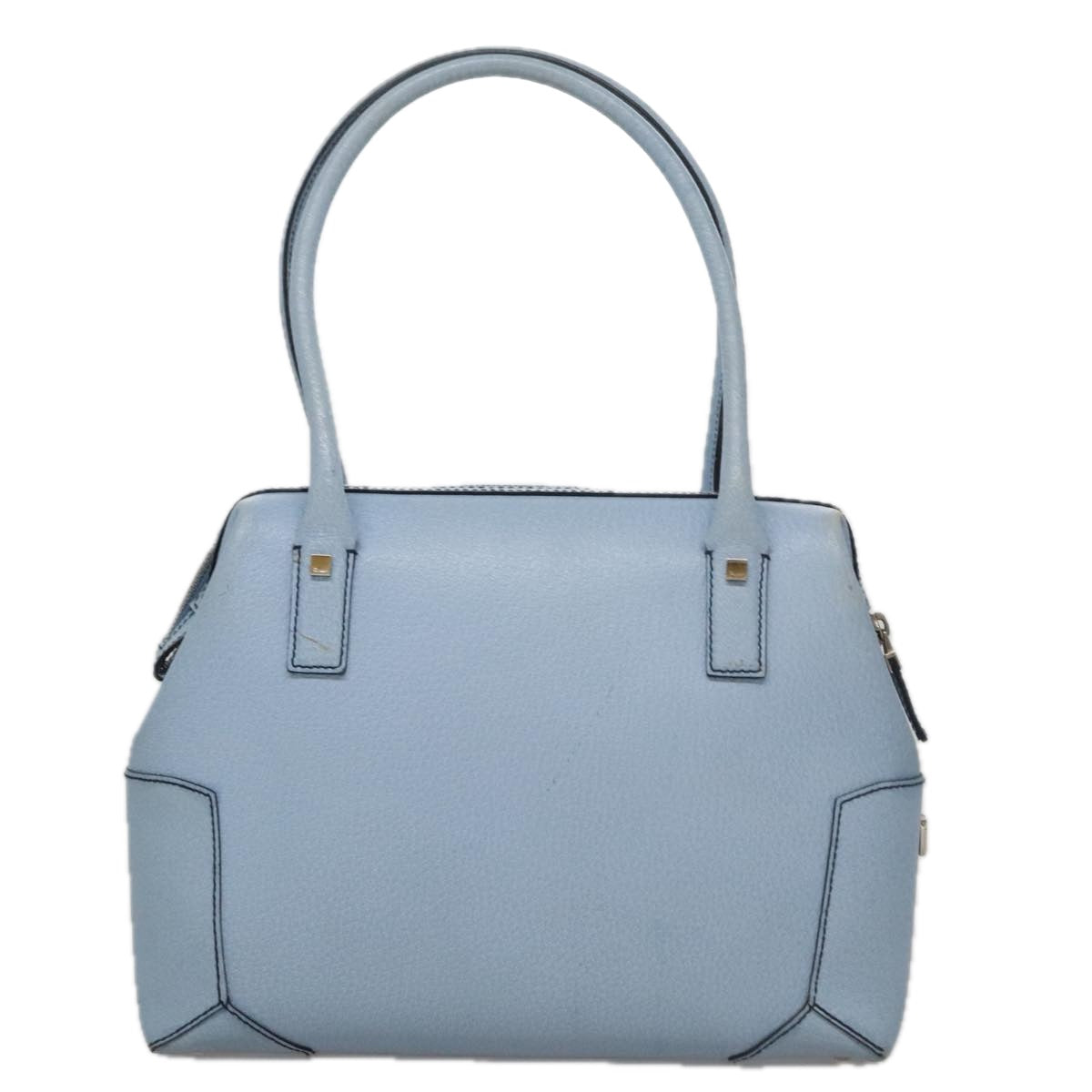 Salvatore Ferragamo Hand Bag Leather Light Blue Auth 105502
