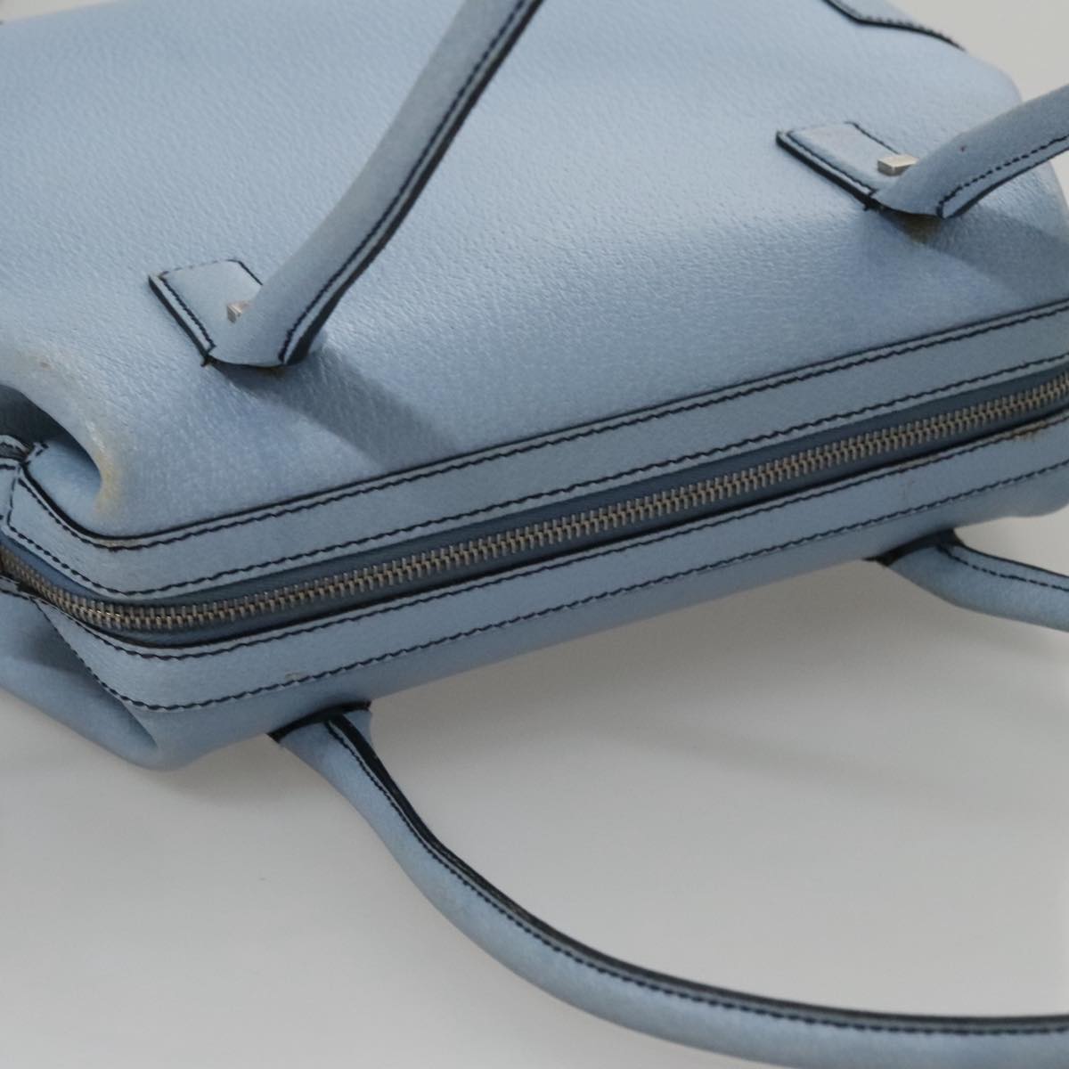 Salvatore Ferragamo Hand Bag Leather Light Blue Auth 105502