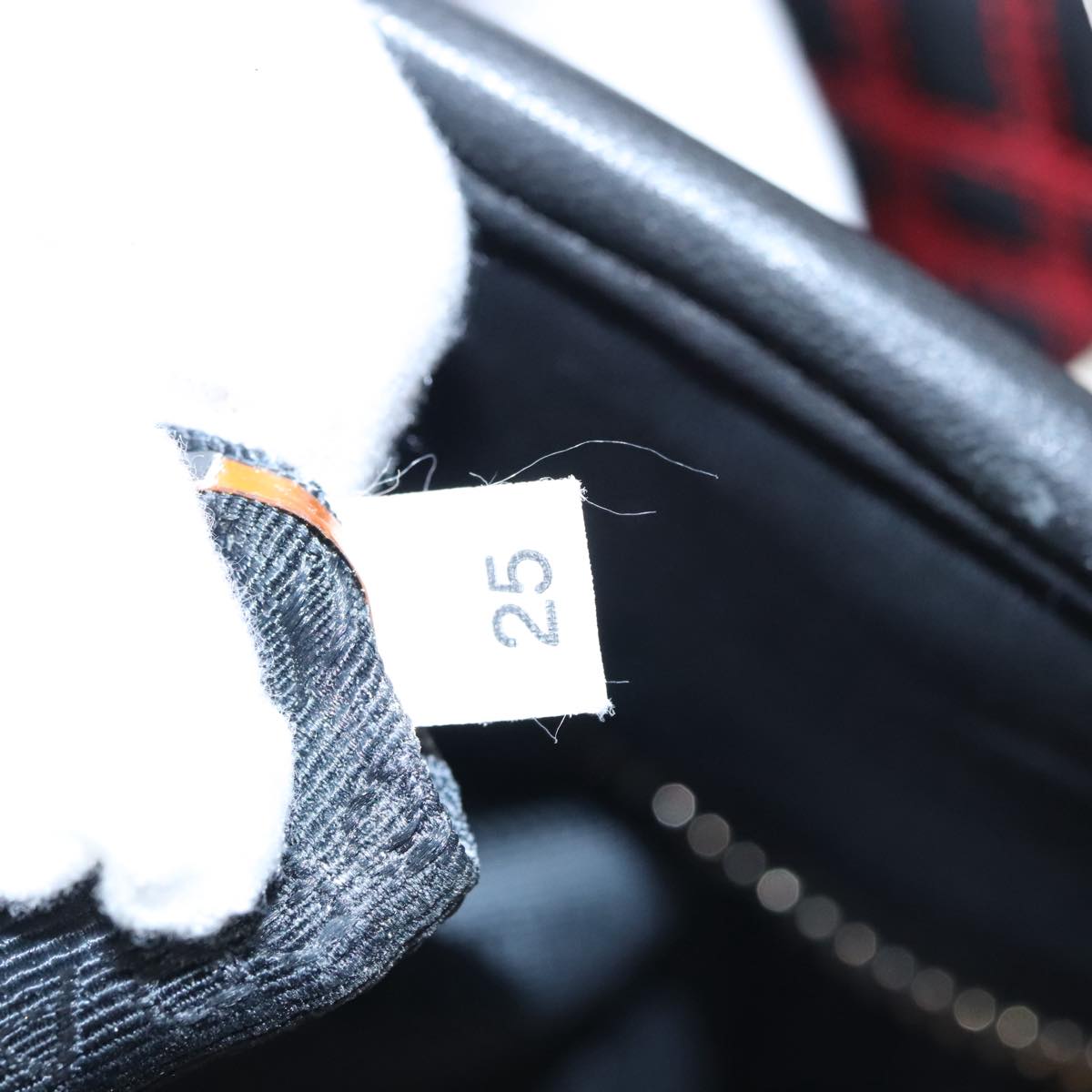 PRADA Hand Bag Nylon Black Red white Auth 105507V