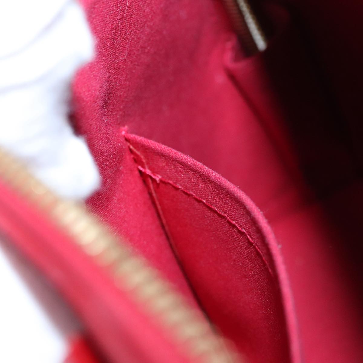 LOUIS VUITTON Vernis Rayure Alma BB Bag 2way Pomme D'amour M91593 Auth 105512AV