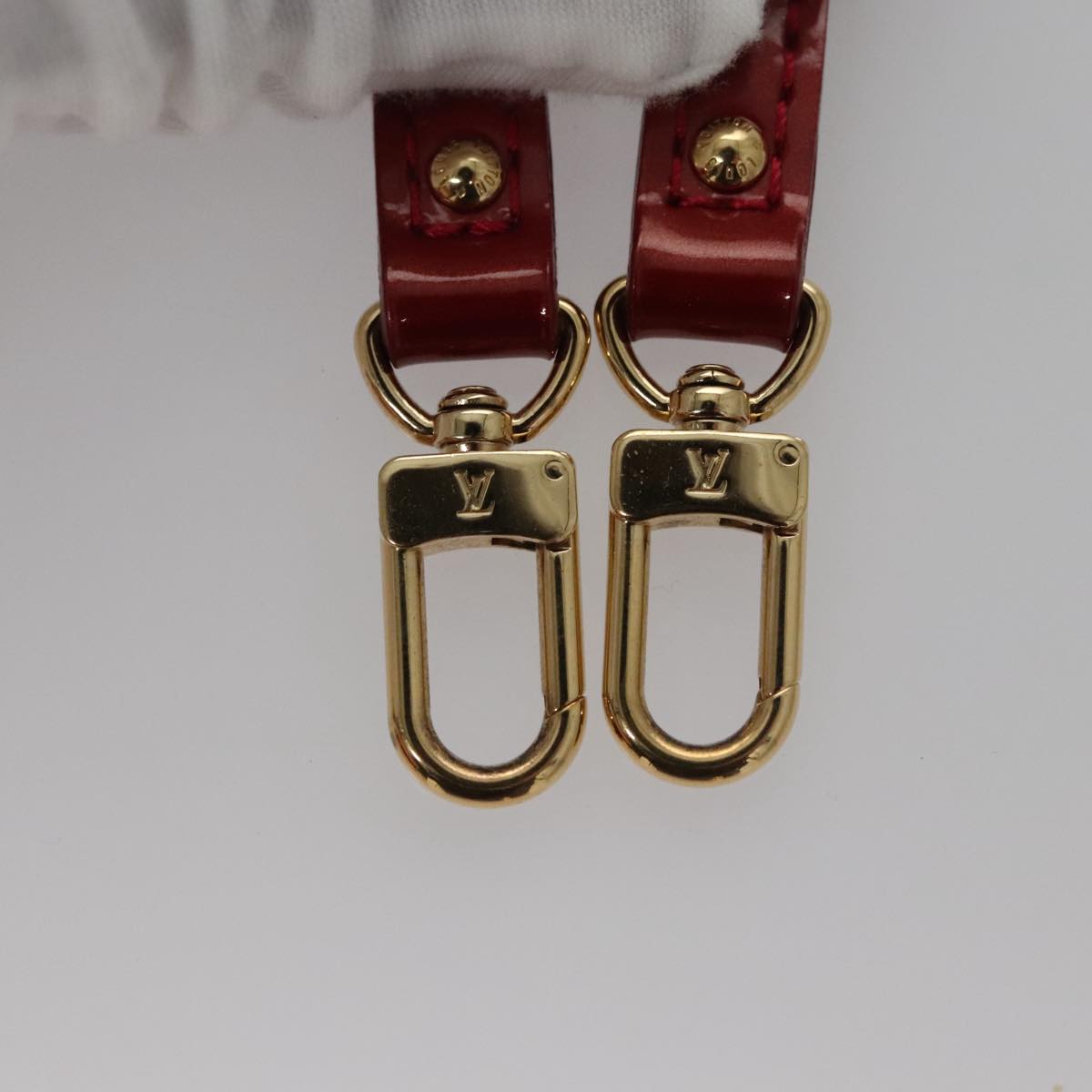 LOUIS VUITTON Vernis Rayure Alma BB Bag 2way Pomme D'amour M91593 Auth 105512AV