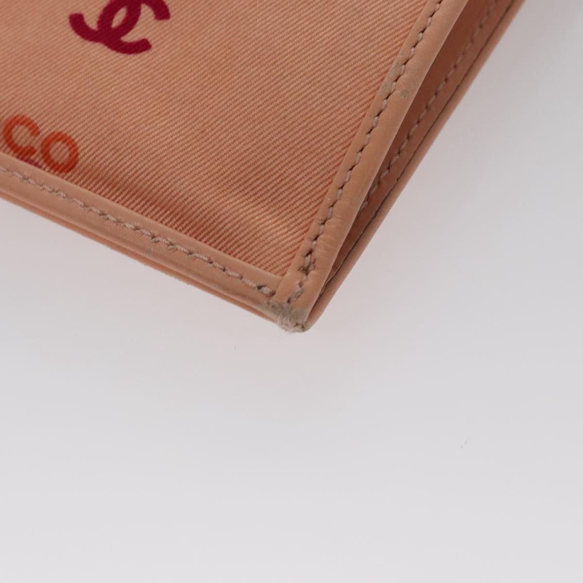 CHANEL Chain COCO Tote Bag Canvas Pink Gold CC Auth 105536