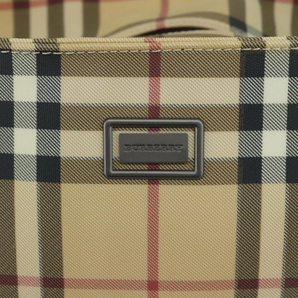 BURBERRY Nova Check Tote Bag PVC Leather Beige Auth 105550