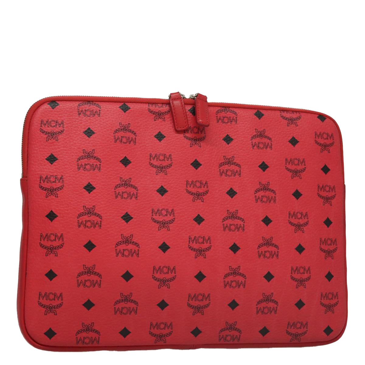 MCM Vicetos Logogram Clutch Bag PVC Red Auth 105618