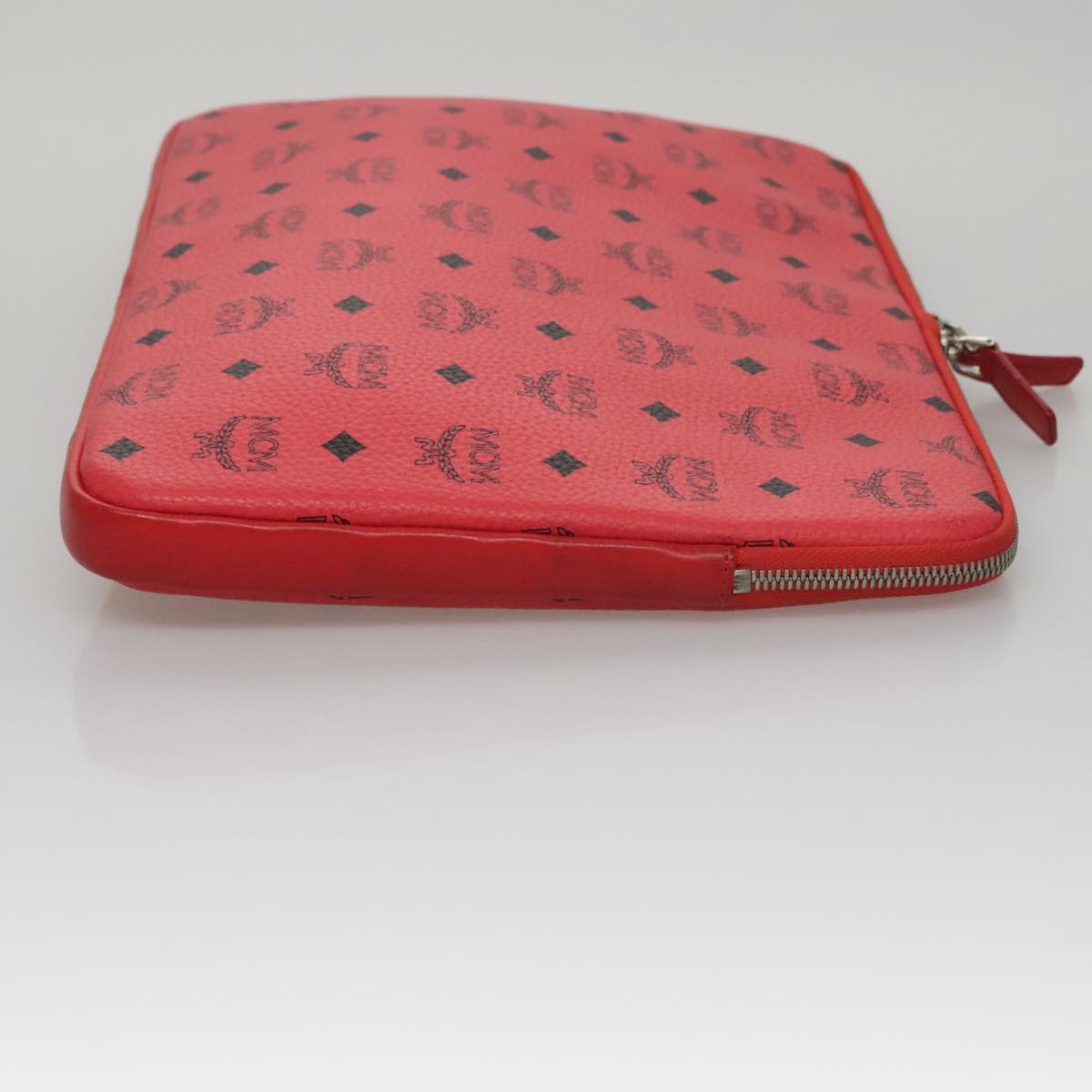 MCM Vicetos Logogram Clutch Bag PVC Red Auth 105618