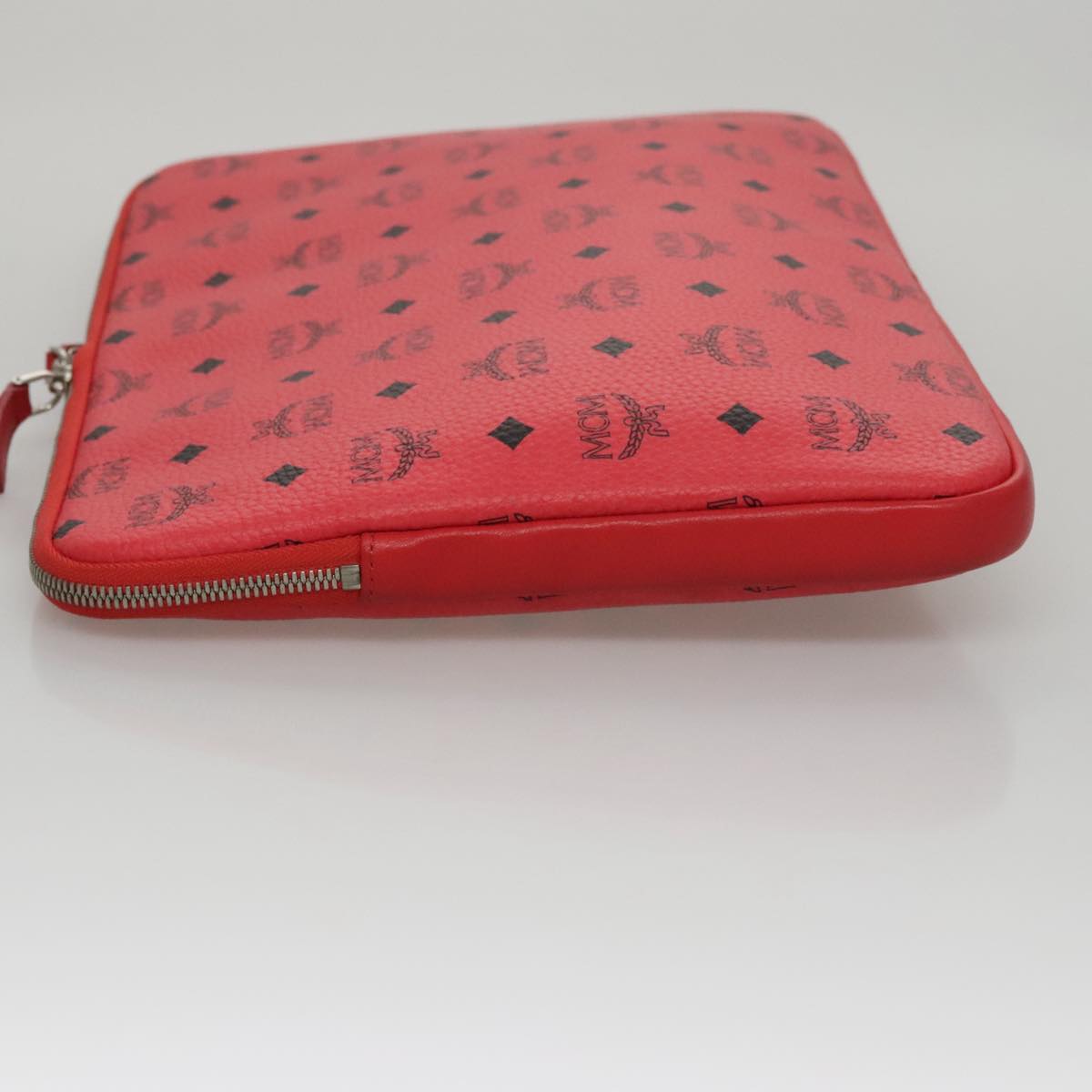 MCM Vicetos Logogram Clutch Bag PVC Red Auth 105618