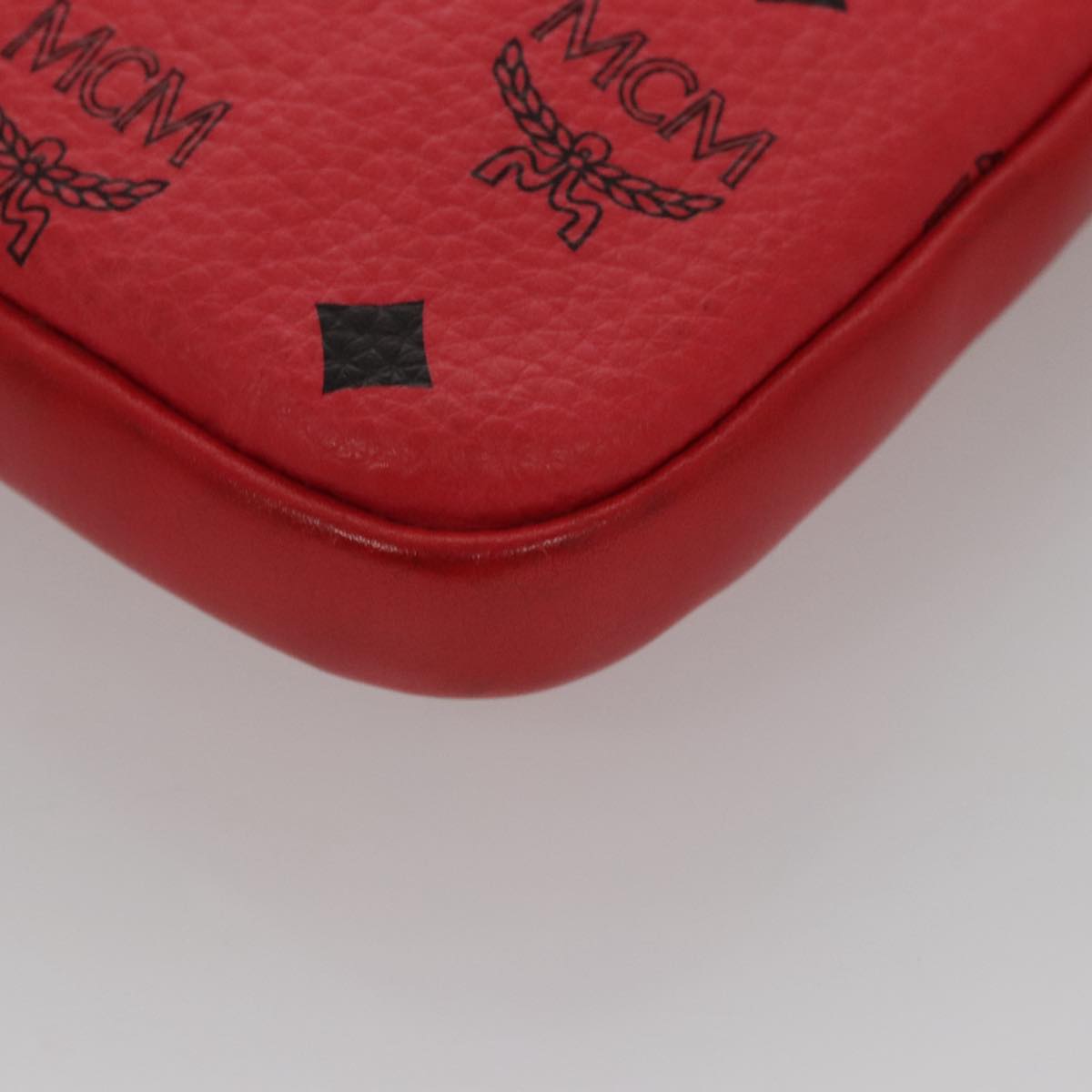 MCM Vicetos Logogram Clutch Bag PVC Red Auth 105618