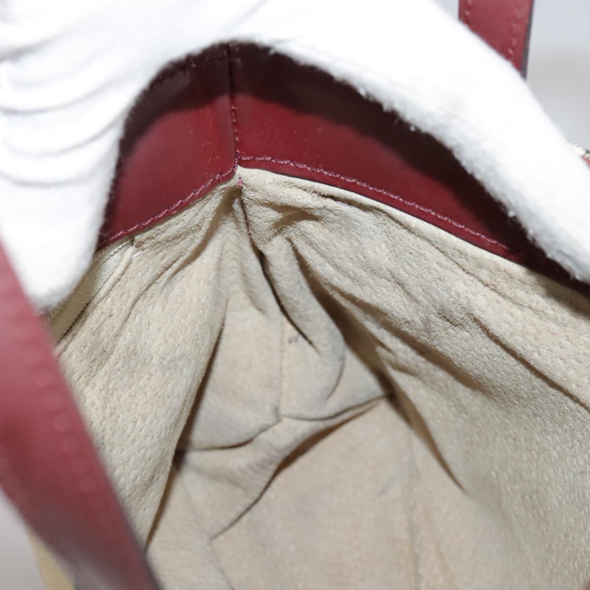 BURBERRY Nova Check Hand Bag PVC Leather Beige Auth 105625