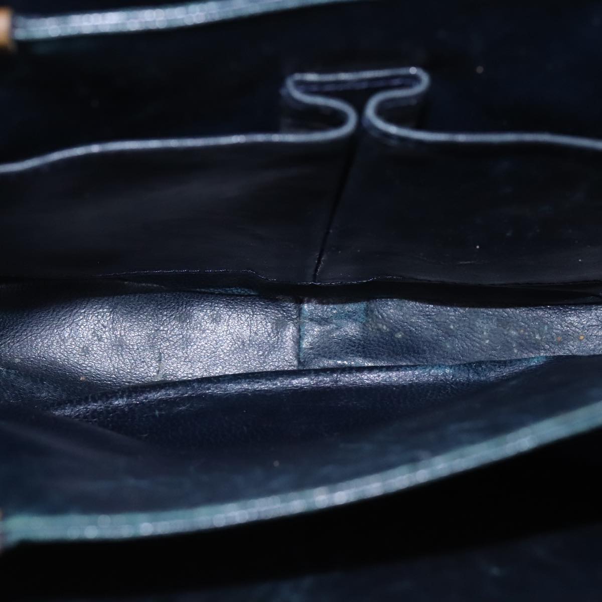 CELINE C Sulky Shoulder Bag Canvas Leather Navy Auth 105626